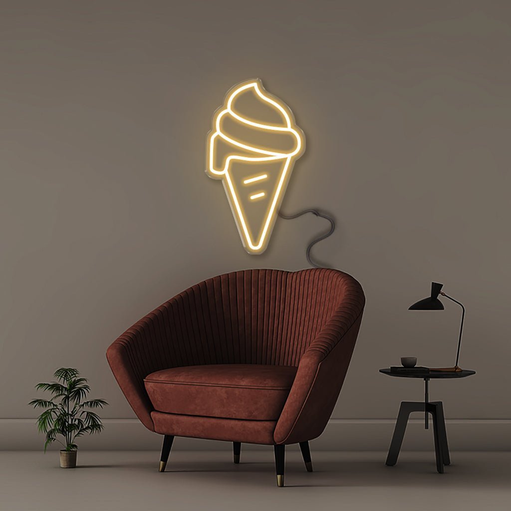 Ice Cream Cone - Neonific - LED Neon Signs - 50 CM - Warm White