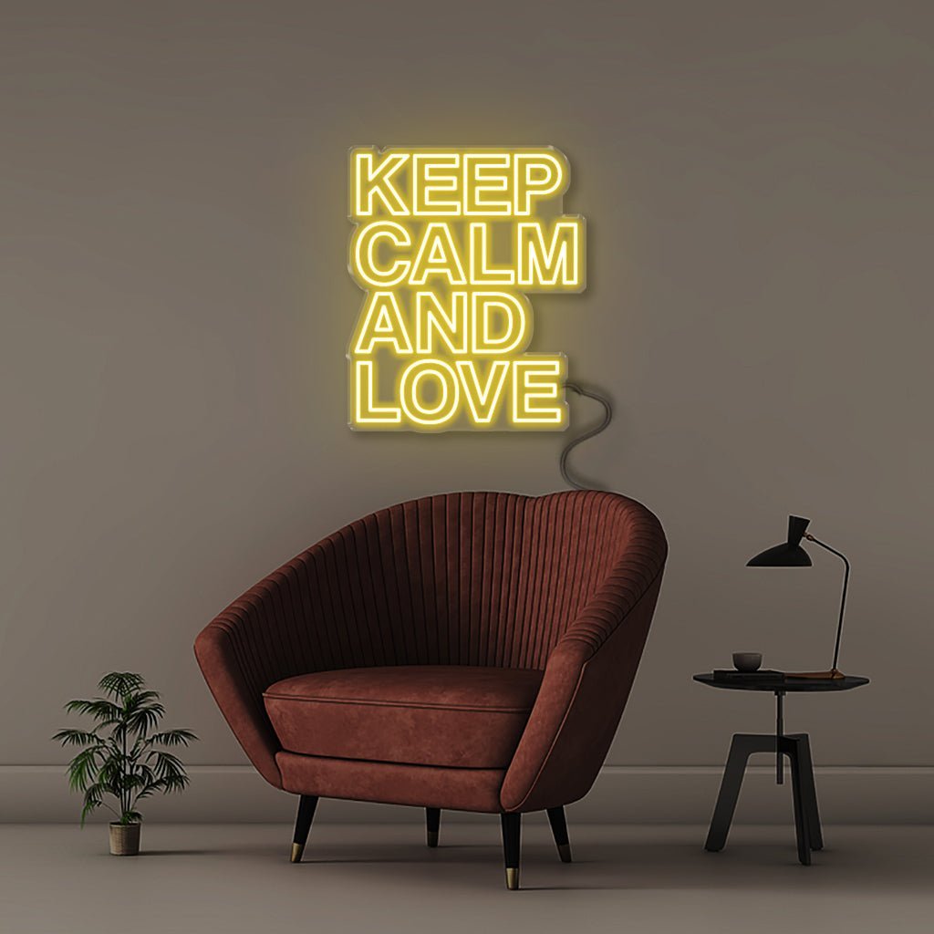Keep Calm & Love - Neonific - LED Neon Signs - 50 CM - Yellow