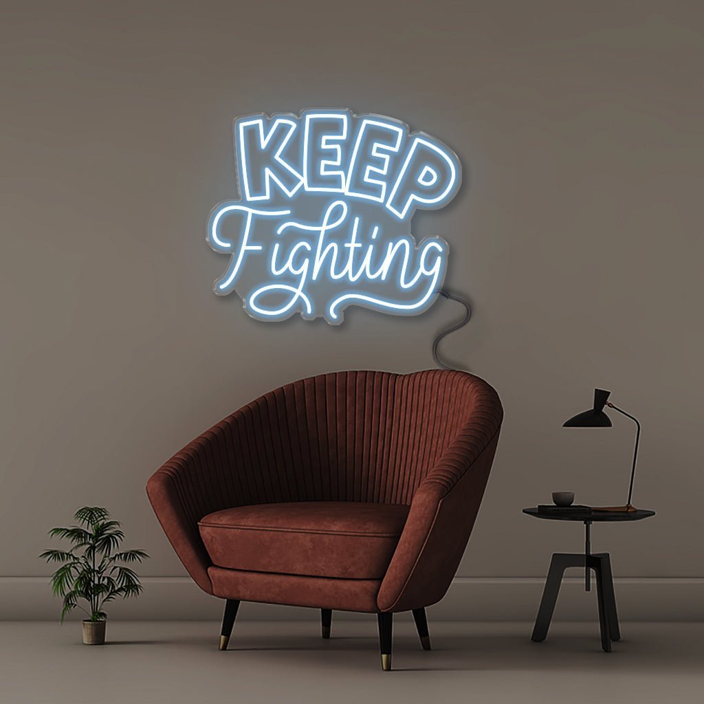 Keep Fighting - Neonific - LED Neon Signs - 50 CM - Light Blue