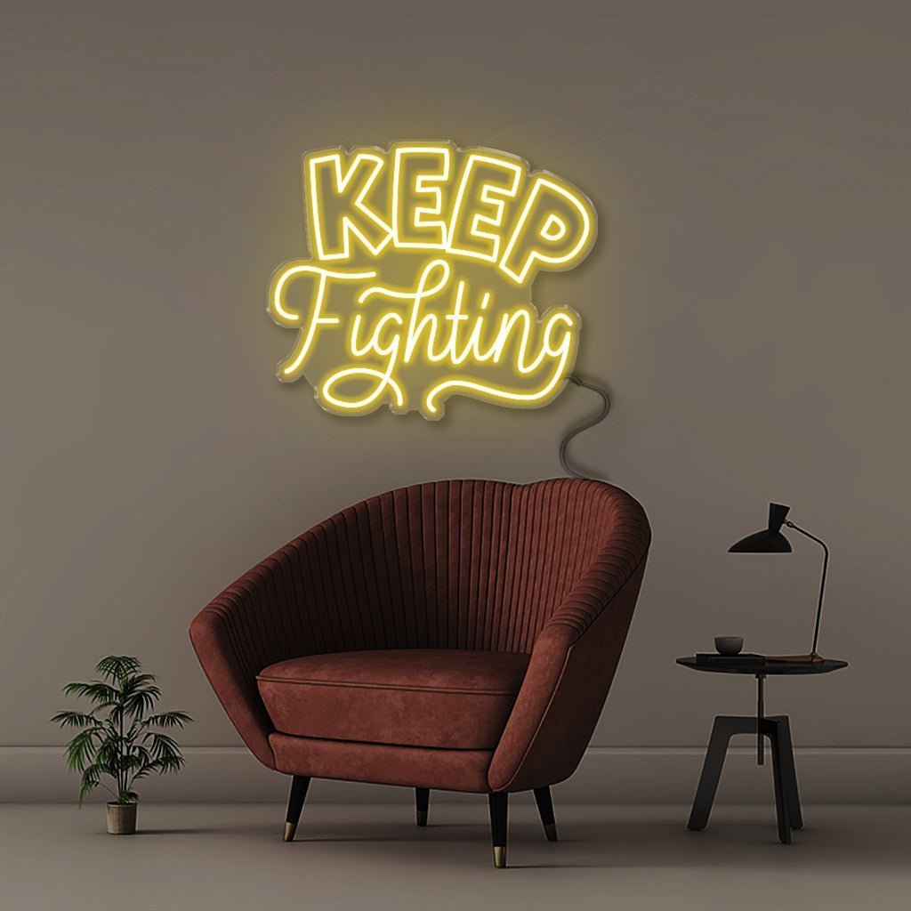 Keep Fighting - Neonific - LED Neon Signs - 50 CM - Yellow