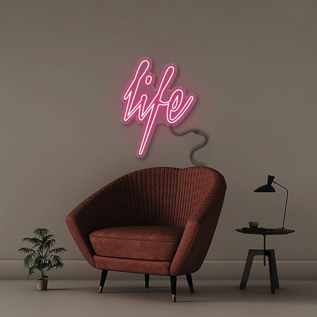 Life - Neonific - LED Neon Signs - 50 CM - Pink
