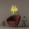 Life - Neonific - LED Neon Signs - 50 CM - Yellow