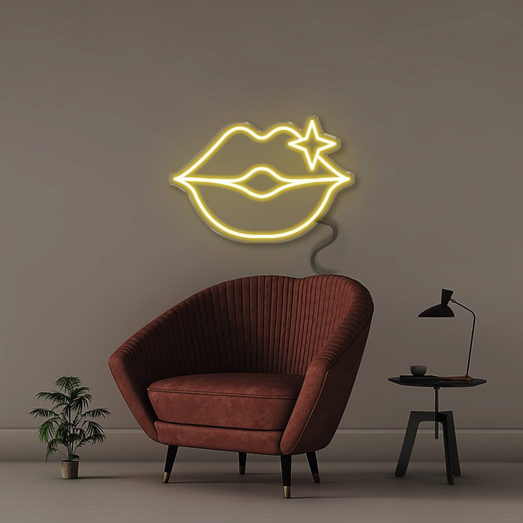 Lips - Neonific - LED Neon Signs - 50 CM - Yellow