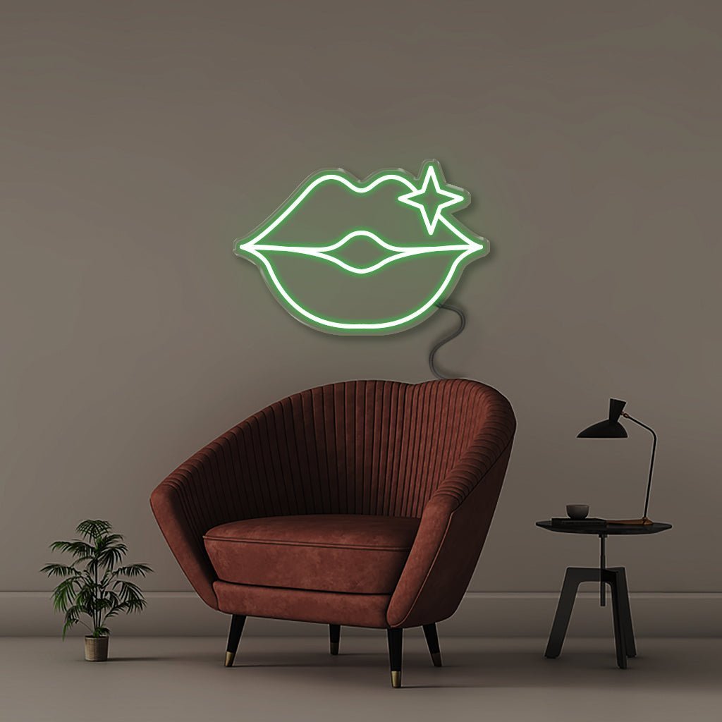 Lips - Neonific - LED Neon Signs - 50 CM - Green
