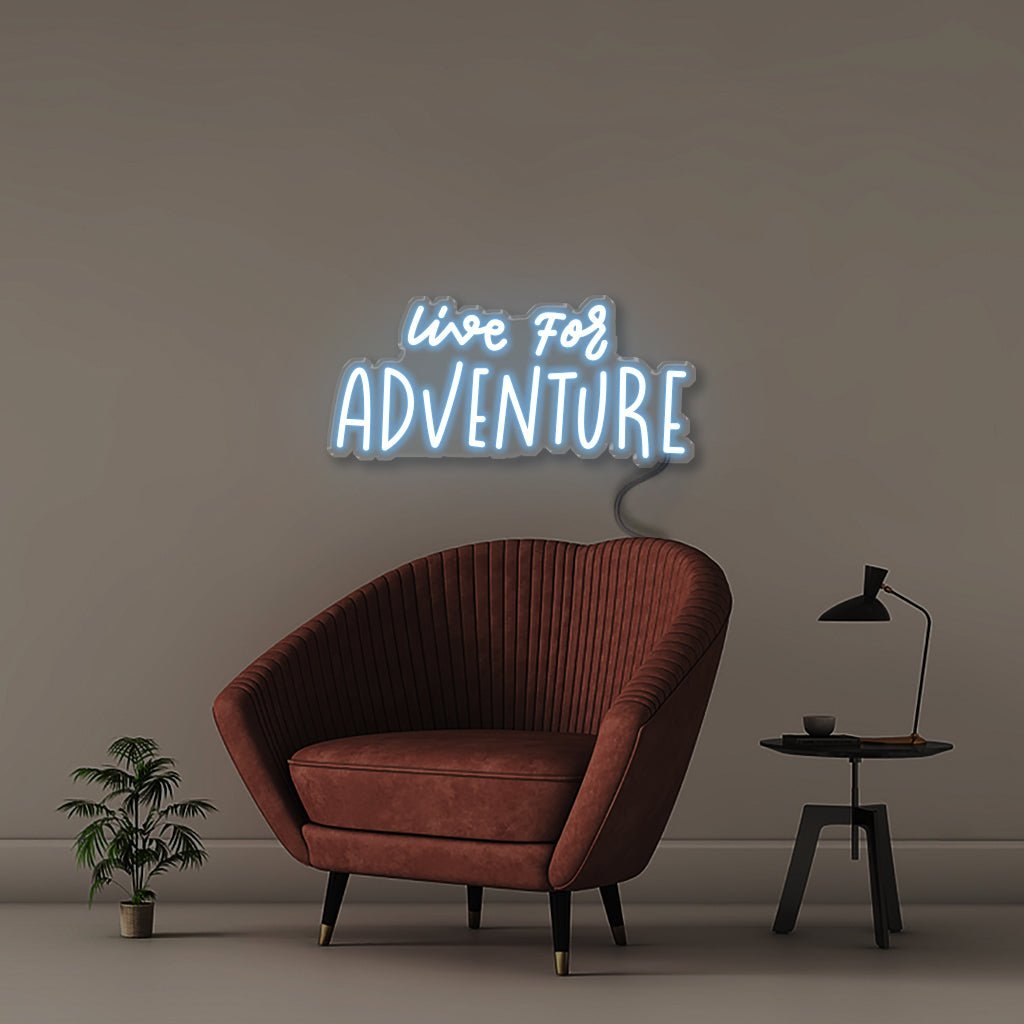 Live For Adventure - Neonific - LED Neon Signs - 50 CM - Light Blue
