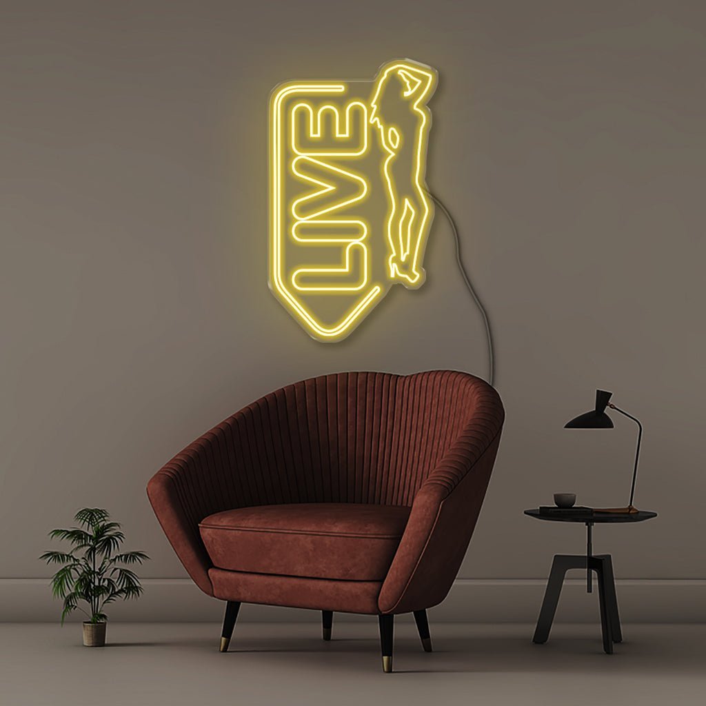 Live - Neonific - LED Neon Signs - 50 CM - Yellow