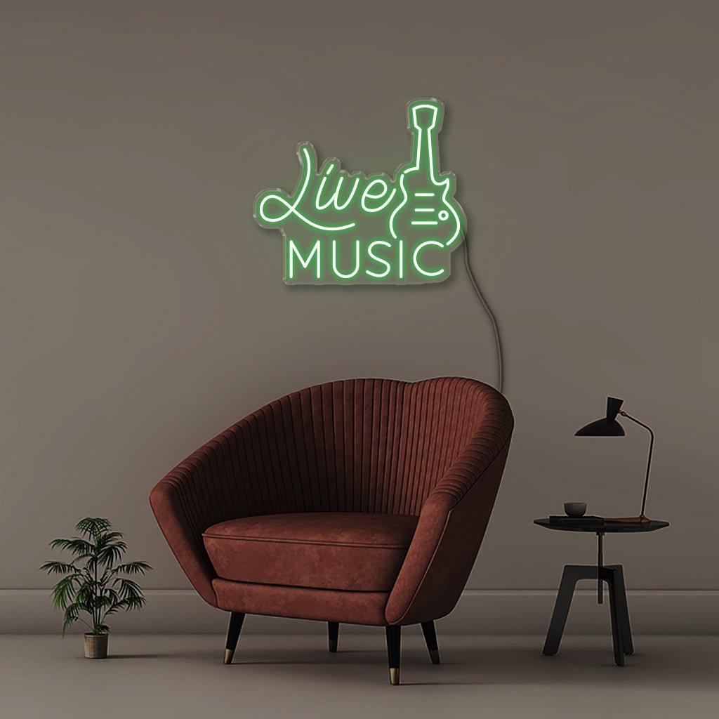 Live Music - Neonific - LED Neon Signs - 50 CM - Green