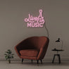 Live Music - Neonific - LED Neon Signs - 50 CM - Light Pink