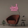 Live Music - Neonific - LED Neon Signs - 50 CM - Pink