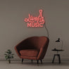 Live Music - Neonific - LED Neon Signs - 50 CM - Red