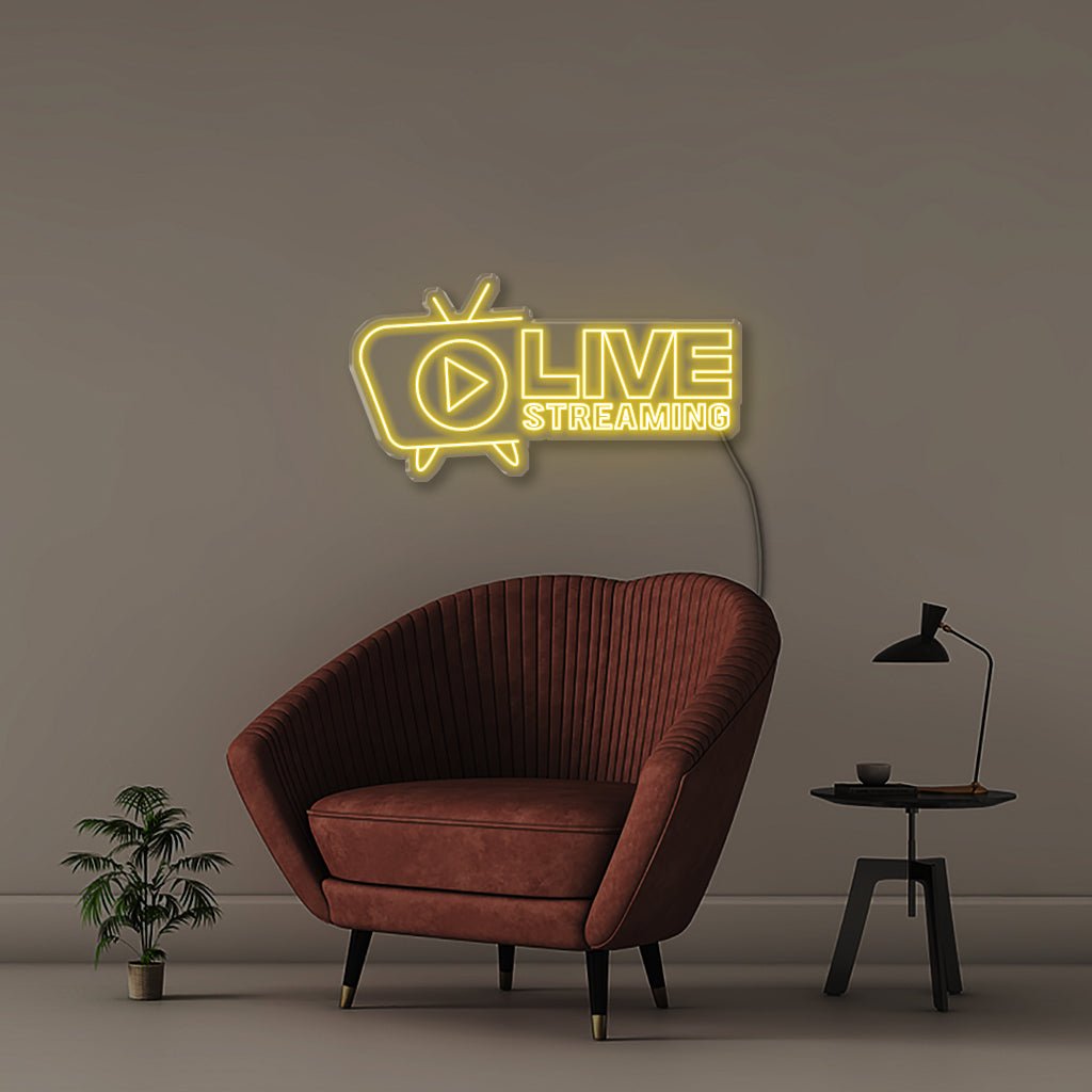 Live Streaming - Neonific - LED Neon Signs - 75 CM - Yellow