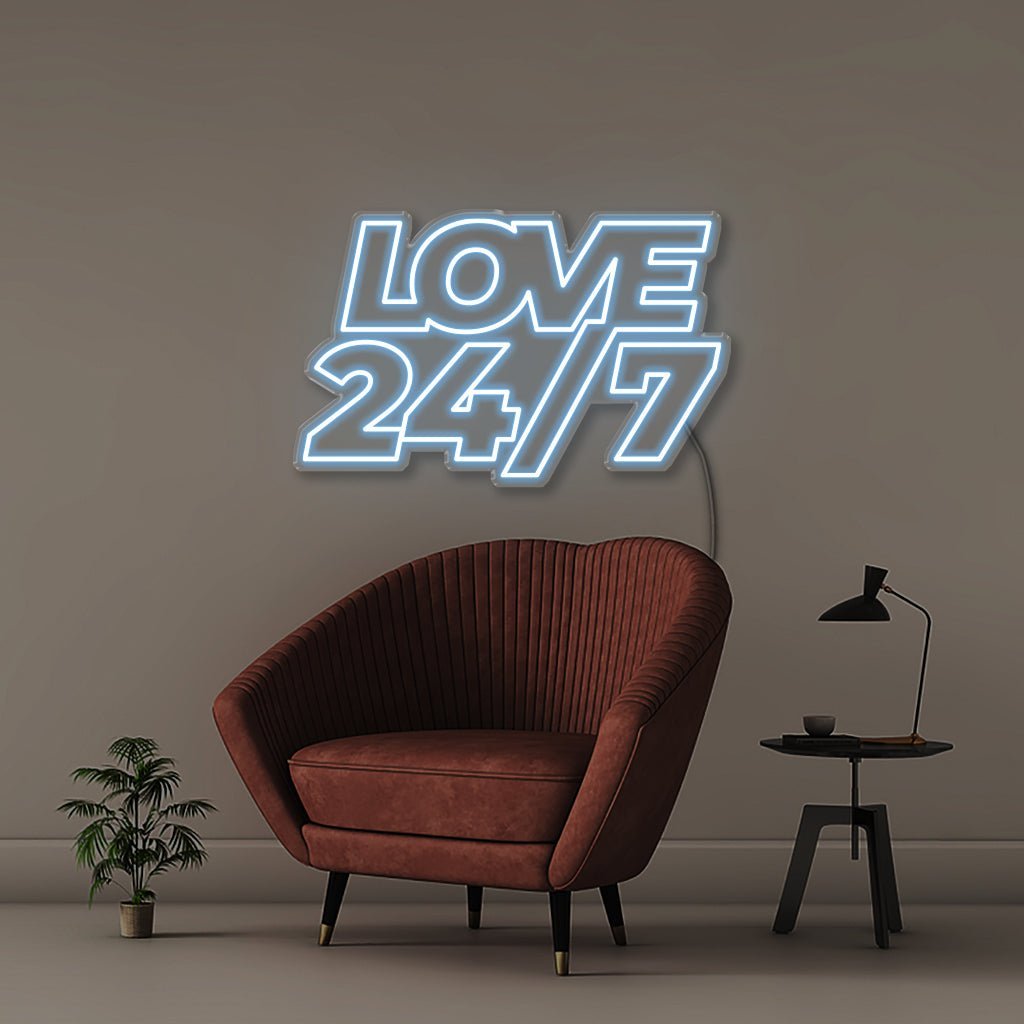 Love 247 - Neonific - LED Neon Signs - 50 CM - Light Blue