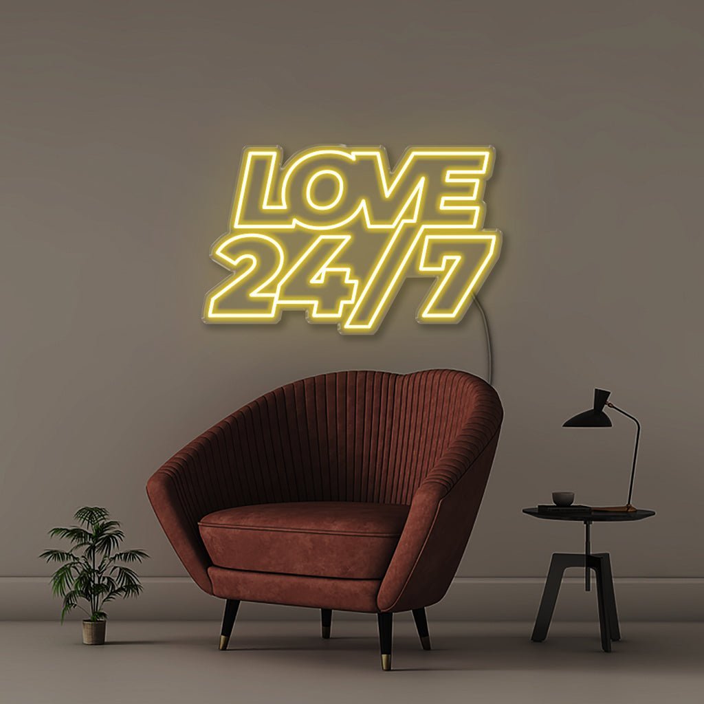 Love 247 - Neonific - LED Neon Signs - 50 CM - Yellow