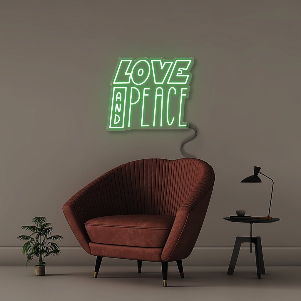 Love And Peace - Neonific - LED Neon Signs - 50 CM - Green