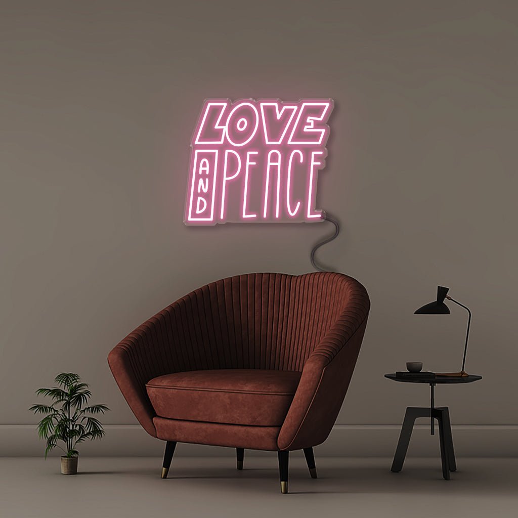 Love And Peace - Neonific - LED Neon Signs - 50 CM - Light Pink