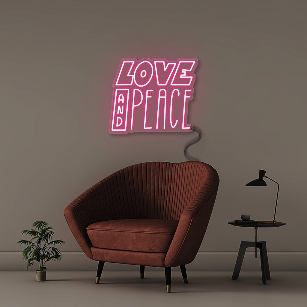 Love And Peace - Neonific - LED Neon Signs - 50 CM - Pink