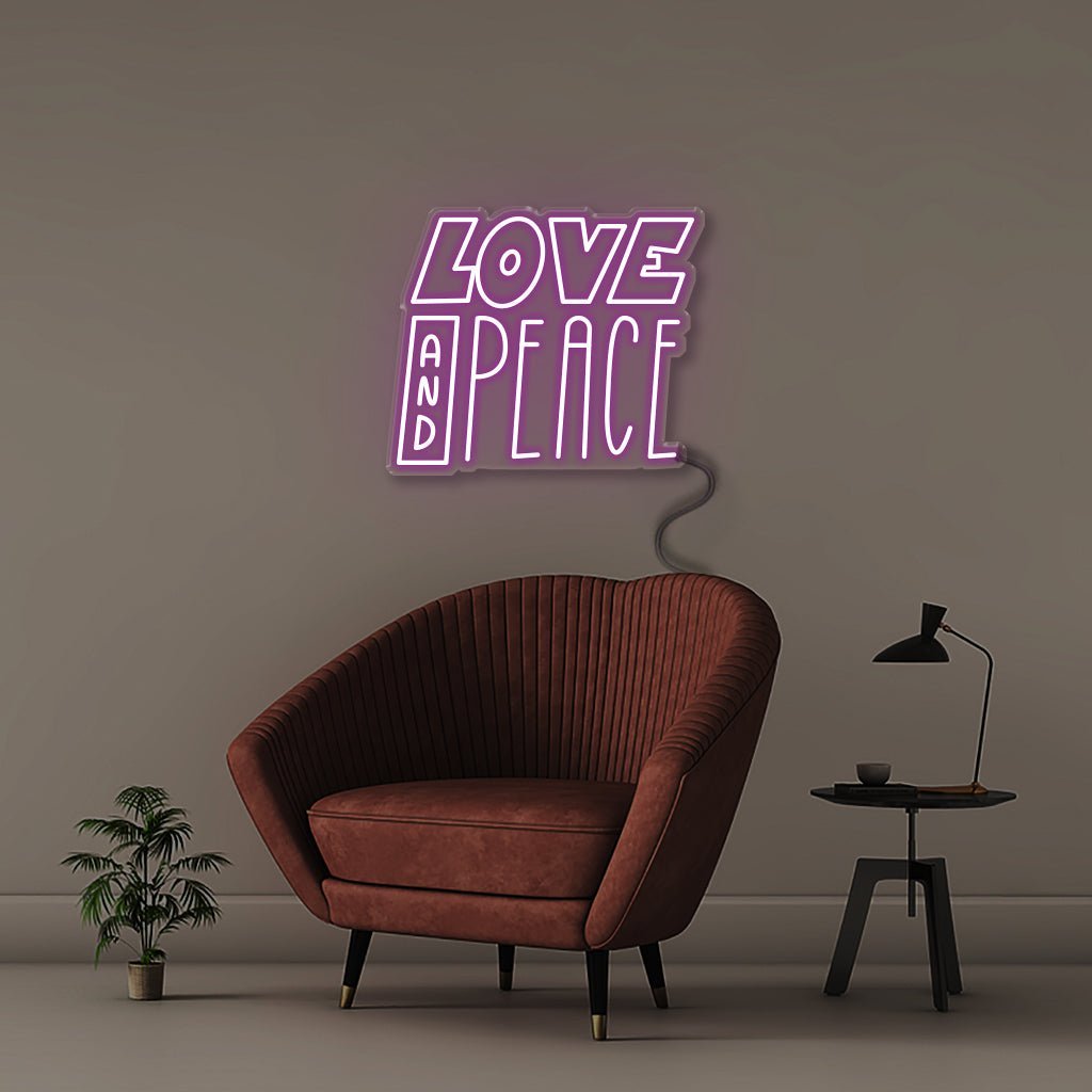 Love And Peace - Neonific - LED Neon Signs - 50 CM - Purple