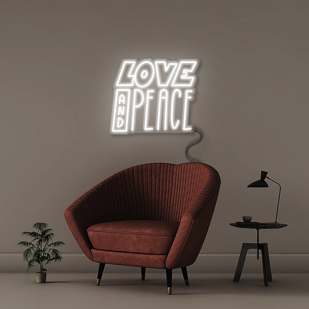 Love And Peace - Neonific - LED Neon Signs - 50 CM - White