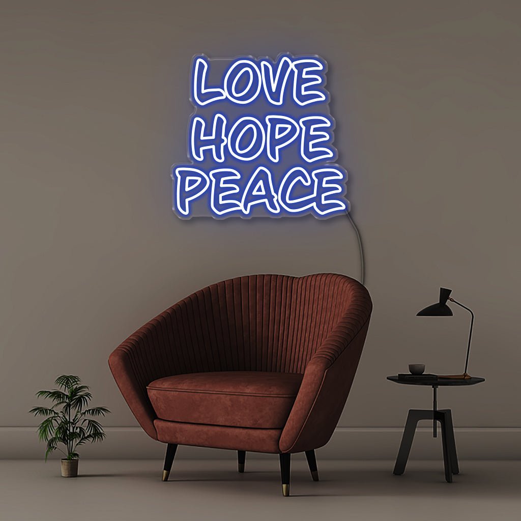 Love Hope Peace - Neonific - LED Neon Signs - 50 CM - Blue