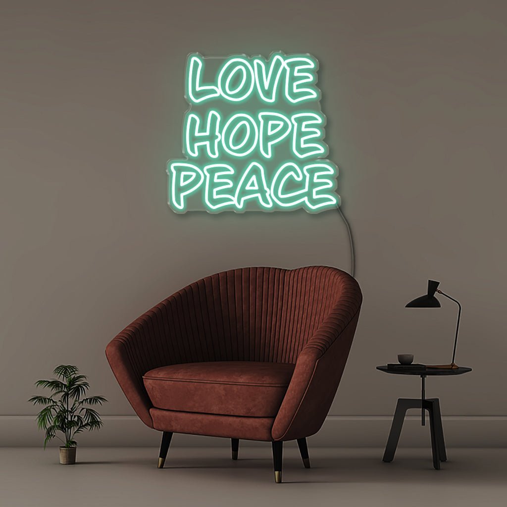 Love Hope Peace - Neonific - LED Neon Signs - 50 CM - Sea Foam