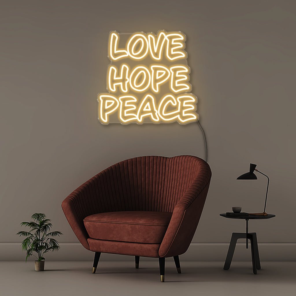 Love Hope Peace - Neonific - LED Neon Signs - 50 CM - Warm White
