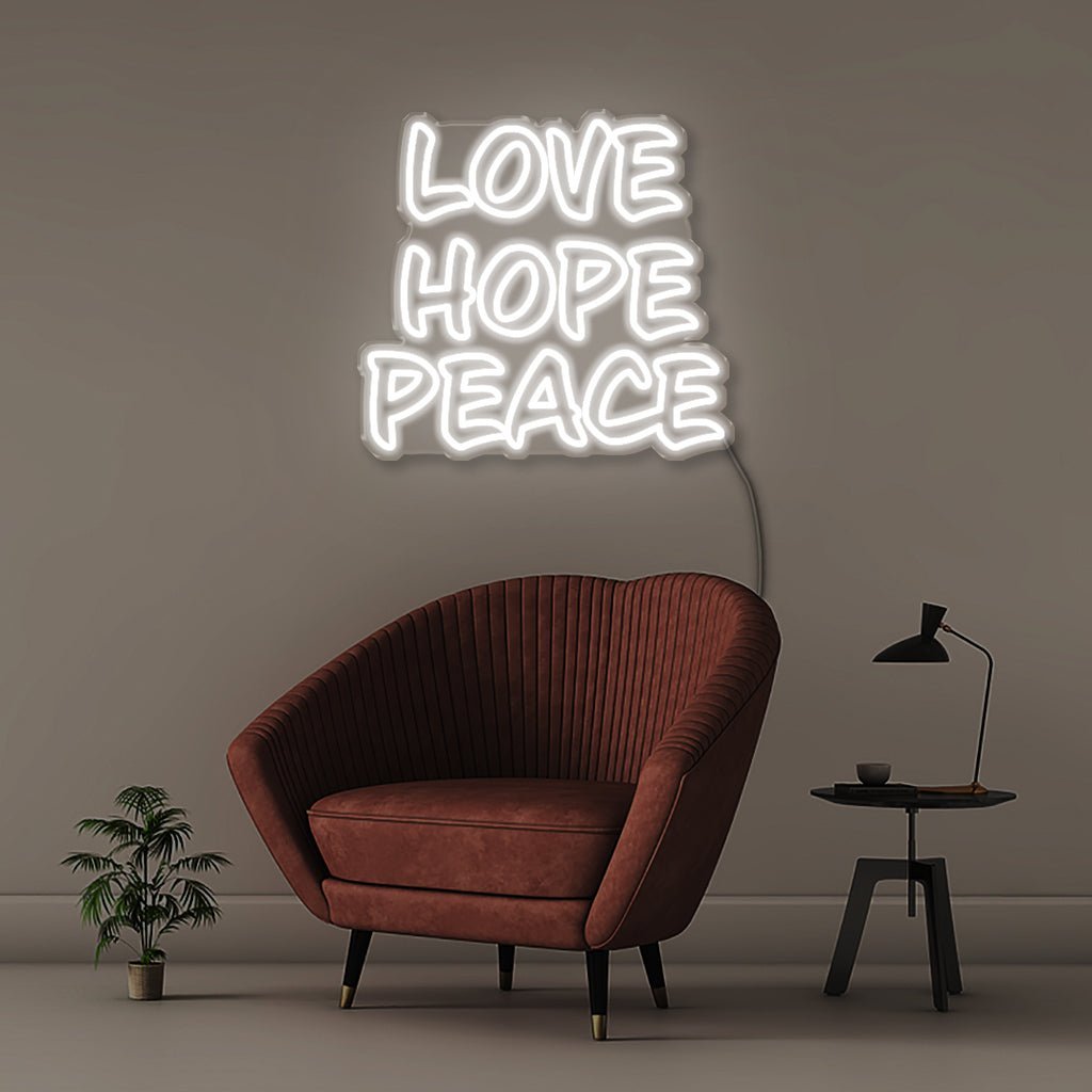 Love Hope Peace - Neonific - LED Neon Signs - 50 CM - White