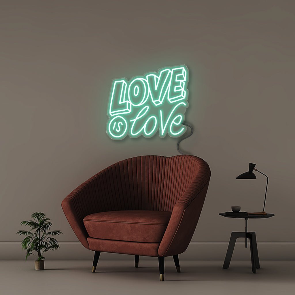 Love is Love - Neonific - LED Neon Signs - 50 CM - Sea Foam
