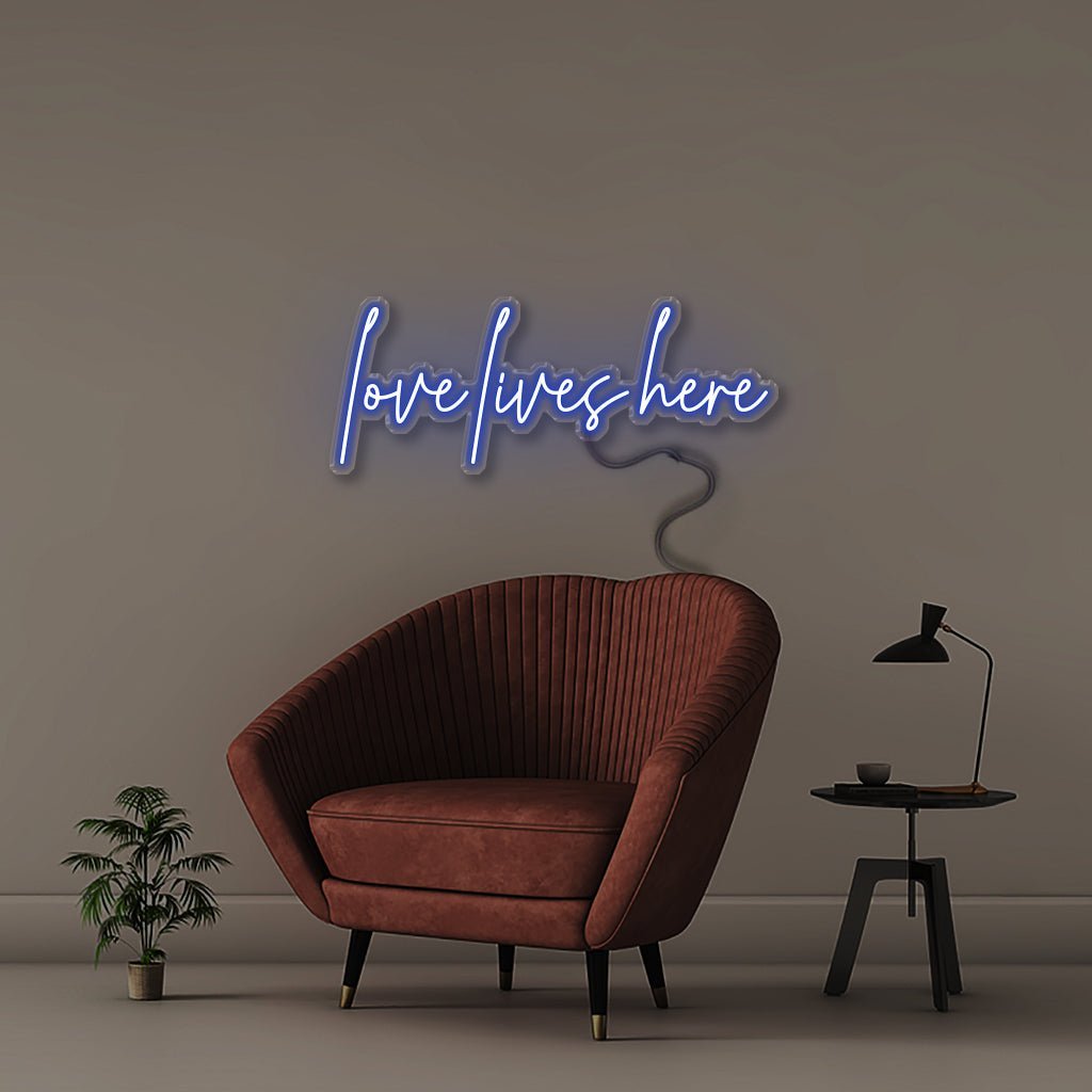 Love lives here - Neonific - LED Neon Signs - 75 CM - Blue
