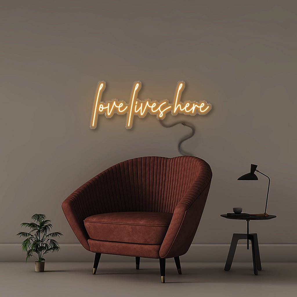 Love lives here - Neonific - LED Neon Signs - 75 CM - Orange