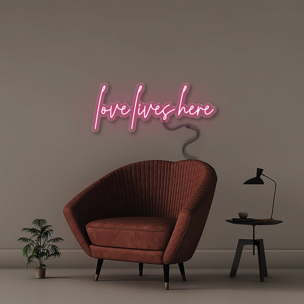 Love lives here - Neonific - LED Neon Signs - 75 CM - Pink
