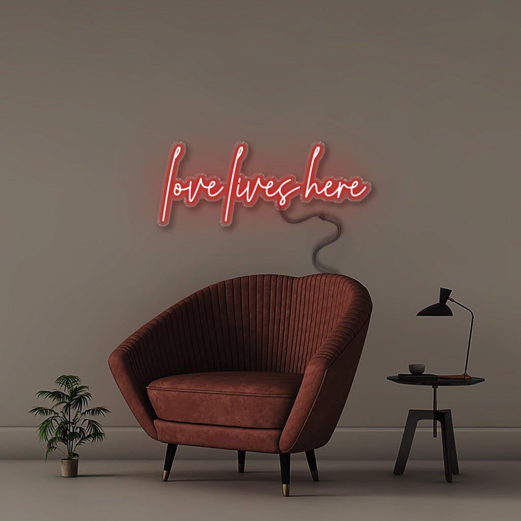 Love lives here - Neonific - LED Neon Signs - 75 CM - Red