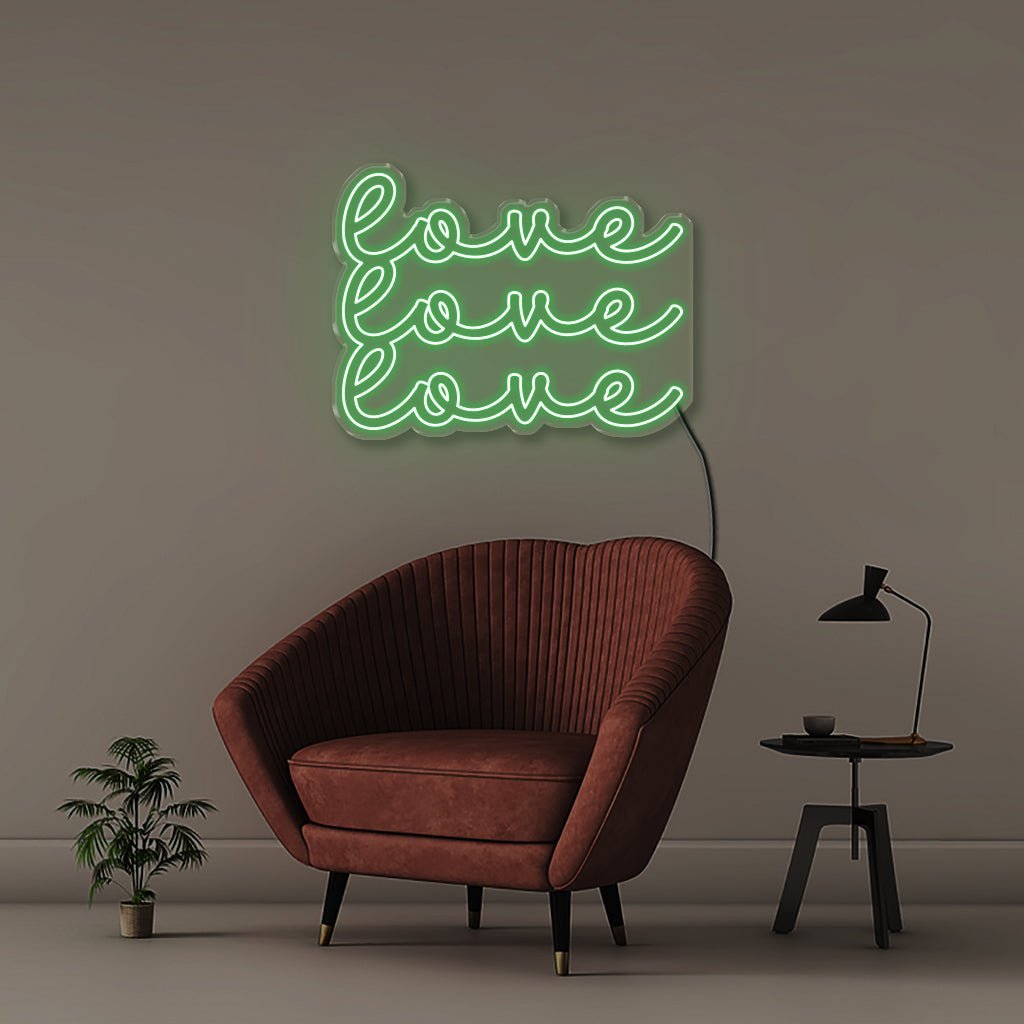 Love Love Love - Neonific - LED Neon Signs - 75 CM - Green