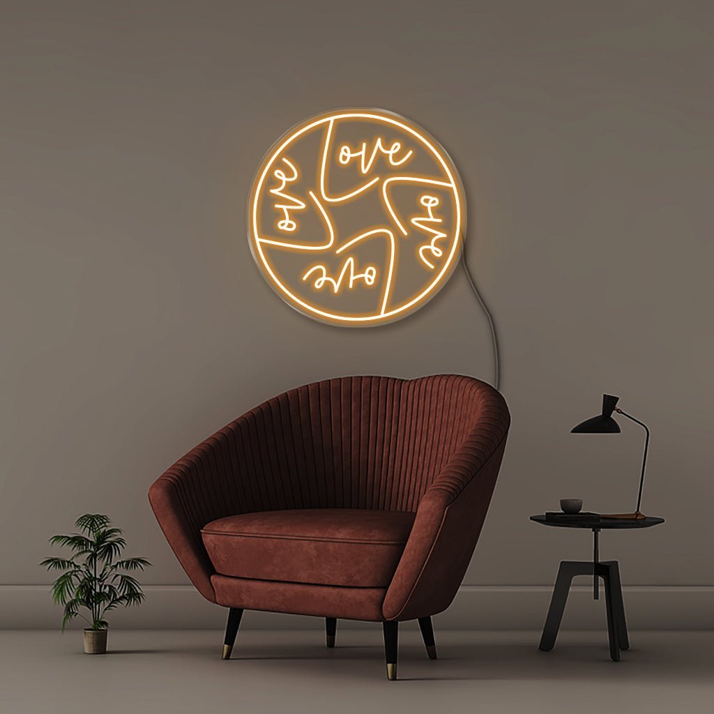 Love Sphere - Neonific - LED Neon Signs - 50 CM - Orange