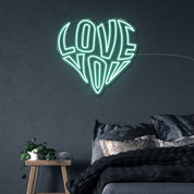 Love You - Neonific - LED Neon Signs - 50 CM - Sea Foam