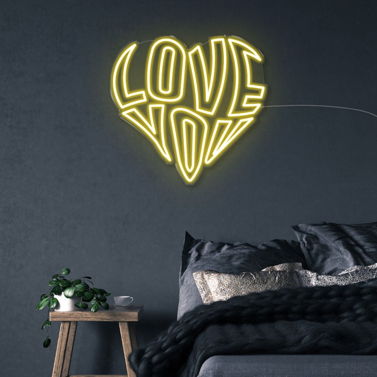 Love You - Neonific - LED Neon Signs - 50 CM - Yellow
