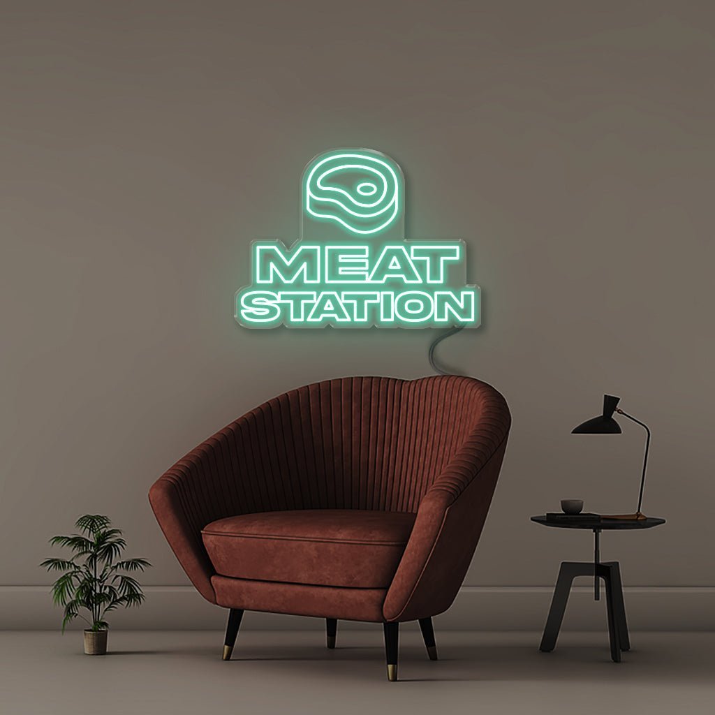 Meat Station - Neonific - LED Neon Signs - 50 CM - Sea Foam