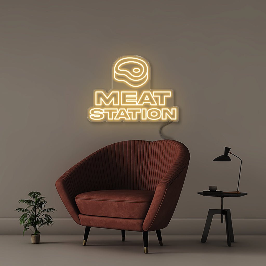 Meat Station - Neonific - LED Neon Signs - 50 CM - Warm White