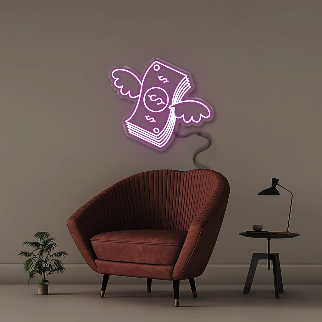 Money Fly - Neonific - LED Neon Signs - 100 CM - Purple