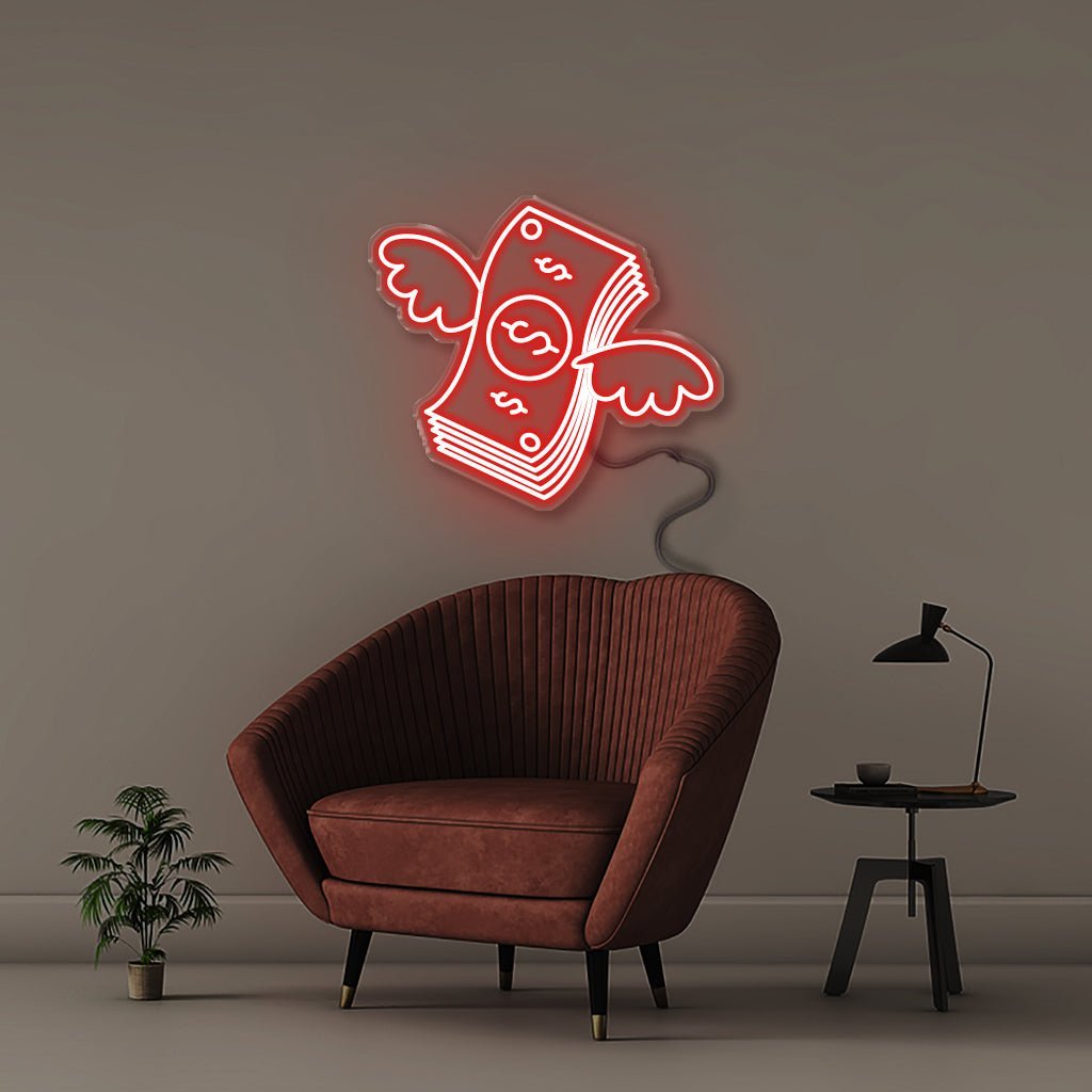 Money Fly - Neonific - LED Neon Signs - 100 CM - Red