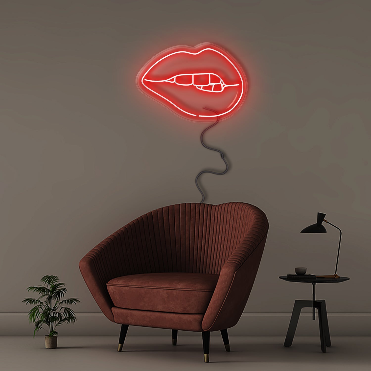 Naughty Lips - Neonific - LED Neon Signs - 60cm - White
