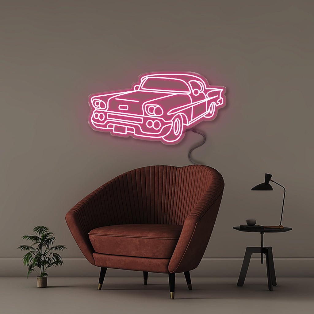 Neon Classic Car 2 - Neonific - LED Neon Signs - 100 CM - Pink