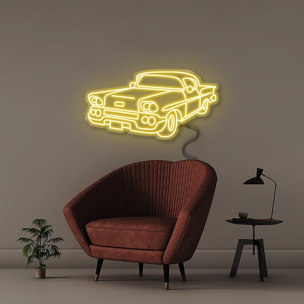 Neon Classic Car 2 - Neonific - LED Neon Signs - 100 CM - Yellow