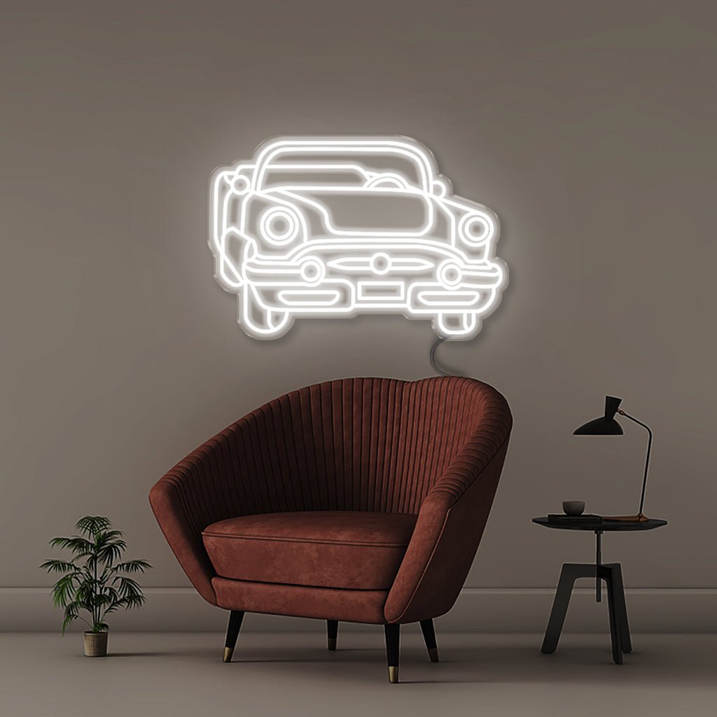 Neon Classic Car 3 - Neonific - LED Neon Signs - 75 CM - White