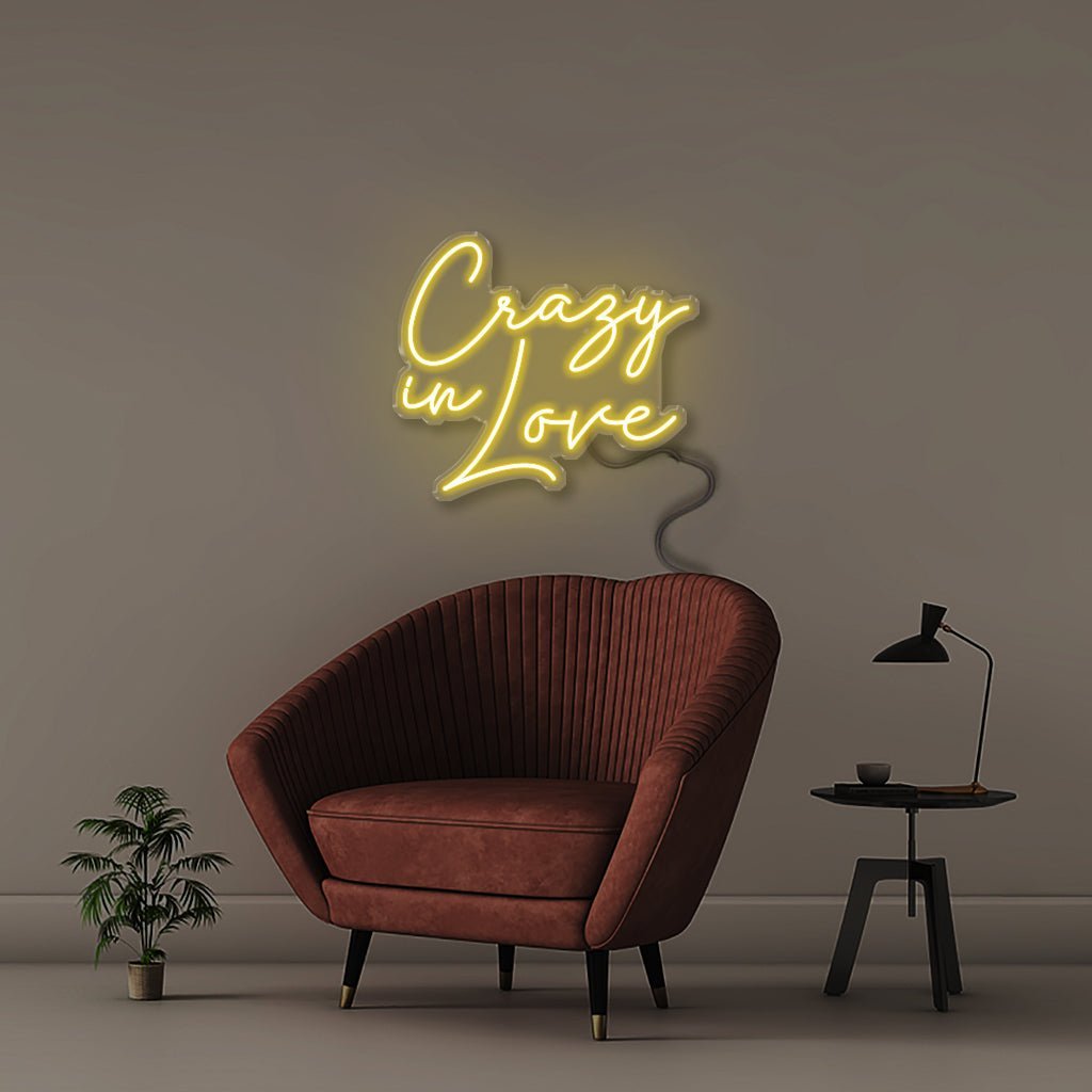 Neon Crazy In Love - Neonific - LED Neon Signs - 50 CM - Yellow