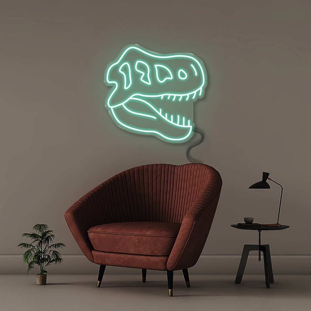 Neon Dino Skull - Neonific - LED Neon Signs - 50 CM - Sea Foam
