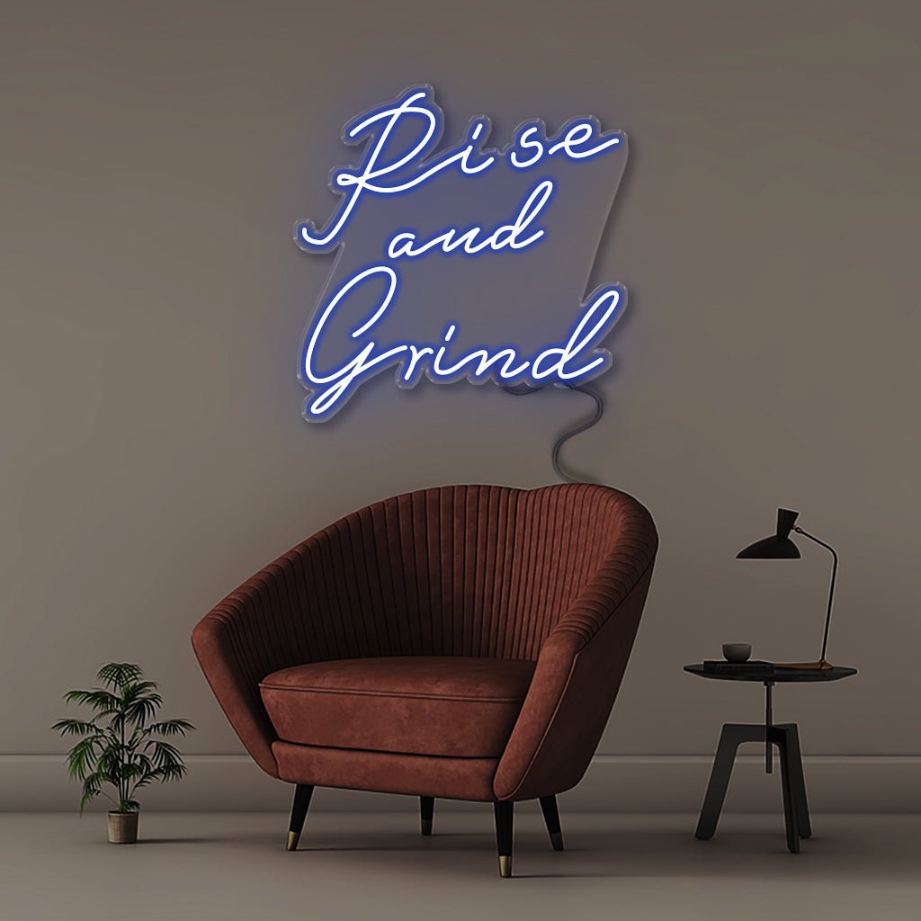 Neon Rise and Grind - Neonific - LED Neon Signs - 50 CM - Blue