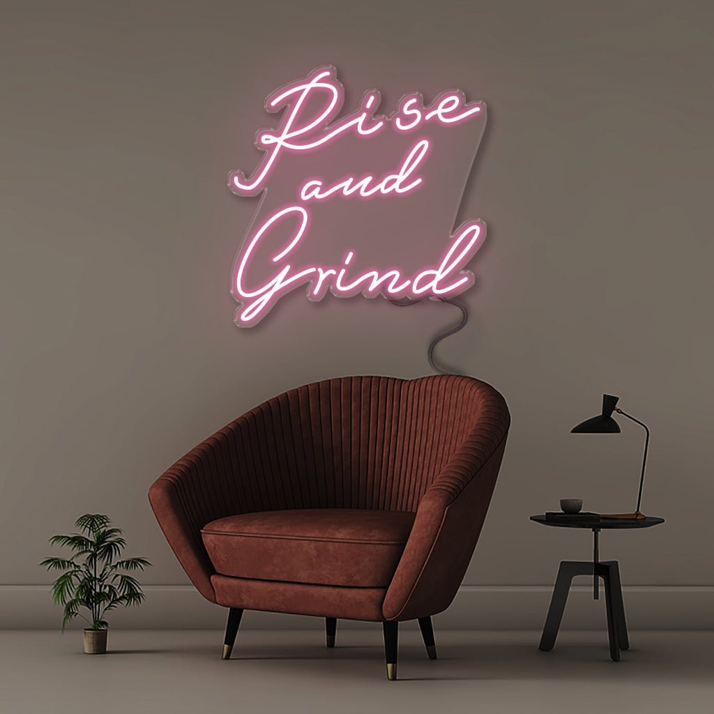 Neon Rise and Grind - Neonific - LED Neon Signs - 50 CM - Light Pink