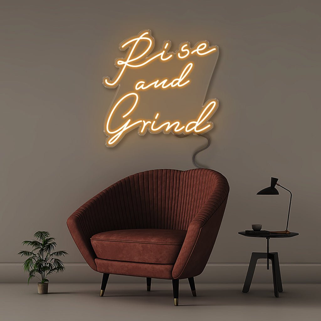 Neon Rise and Grind - Neonific - LED Neon Signs - 50 CM - Orange