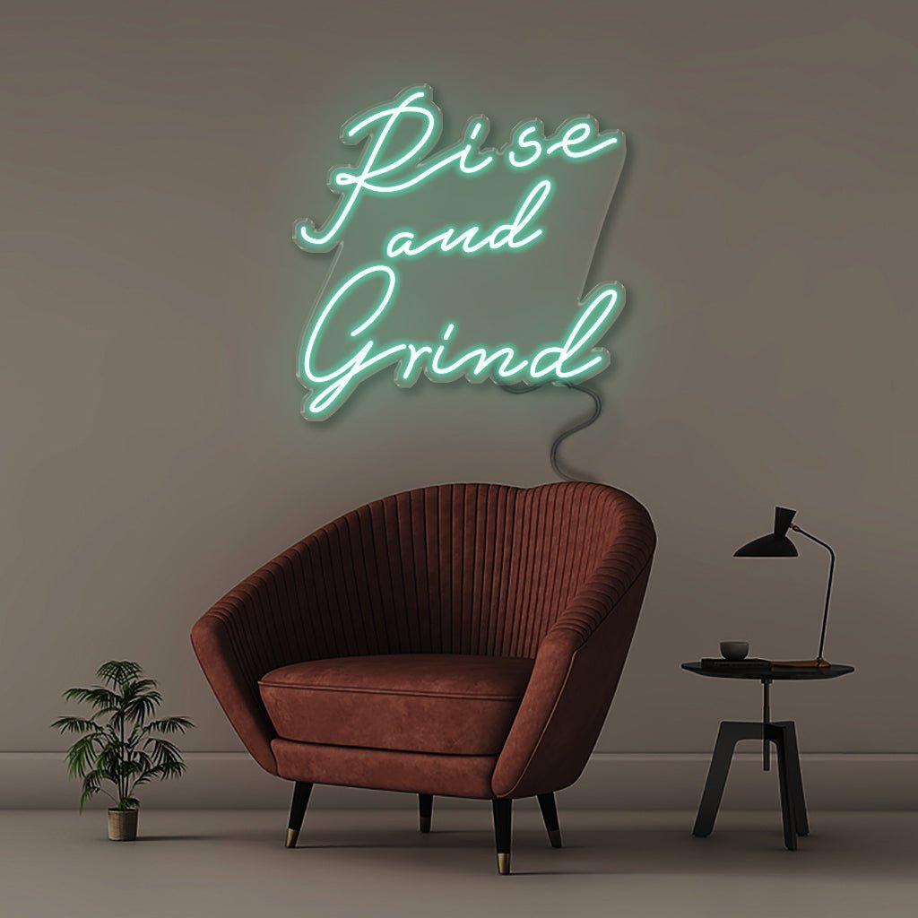 Neon Rise and Grind - Neonific - LED Neon Signs - 50 CM - Sea Foam