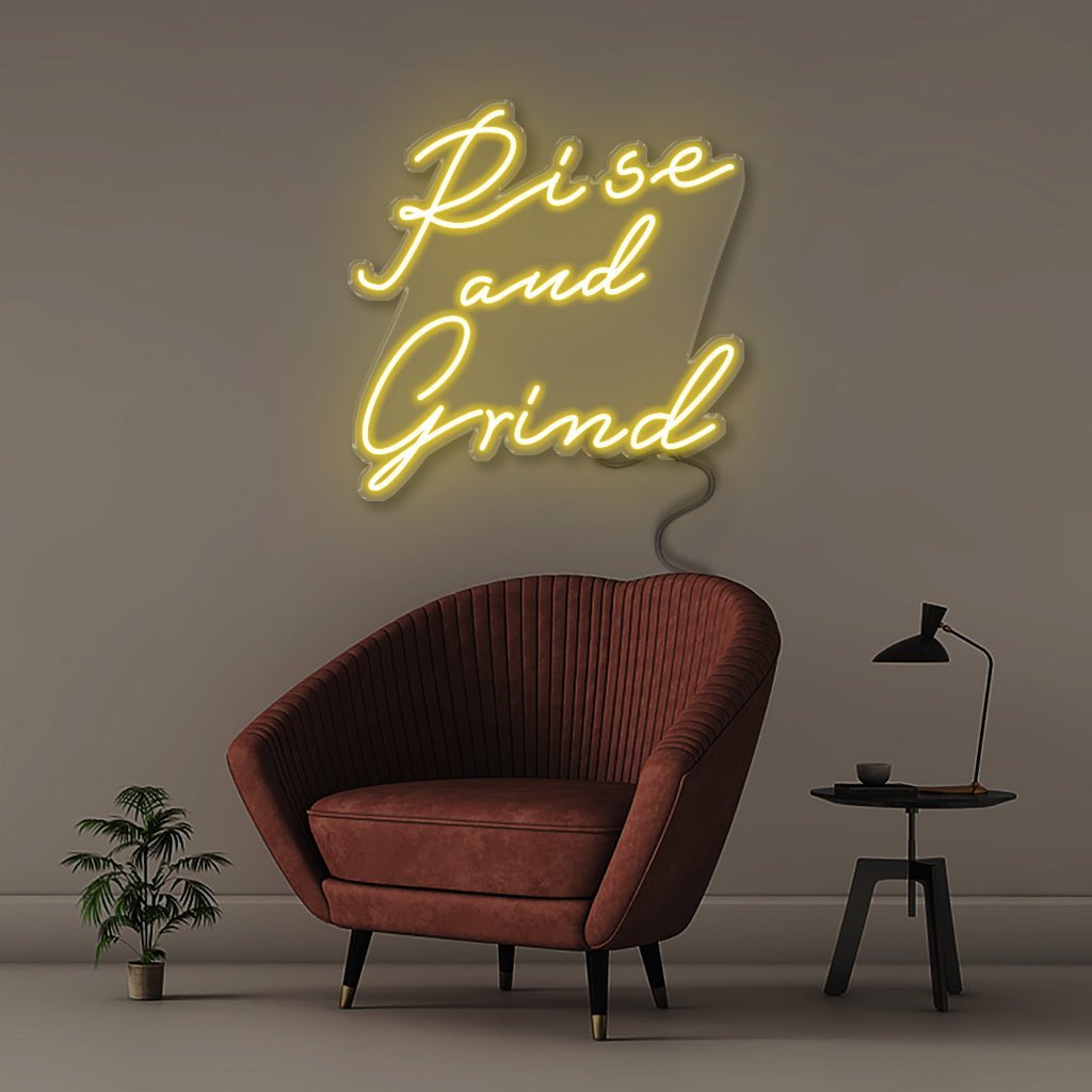 Neon Rise and Grind - Neonific - LED Neon Signs - 50 CM - Yellow